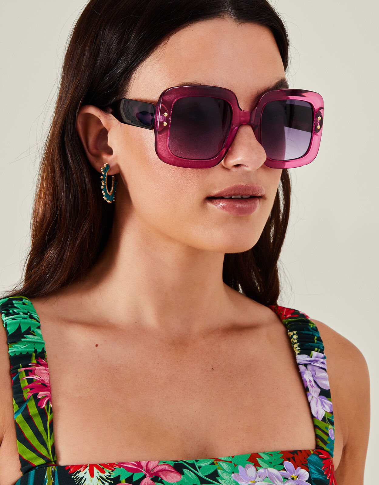 Oversized Crystal Square Sunglasses