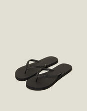 Embellished Flip Flops, Black (BLACK), large