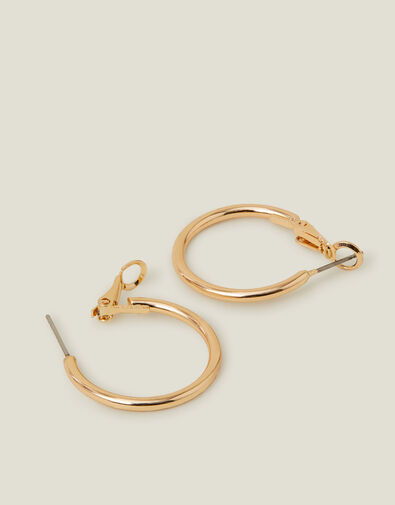 Small Simple Hoops, Gold (GOLD), large
