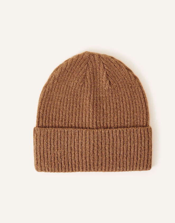 Soho Knit Beanie Hat, Camel (CAMEL), large