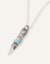 Sterling Silver Spike Pendant Necklace, , large
