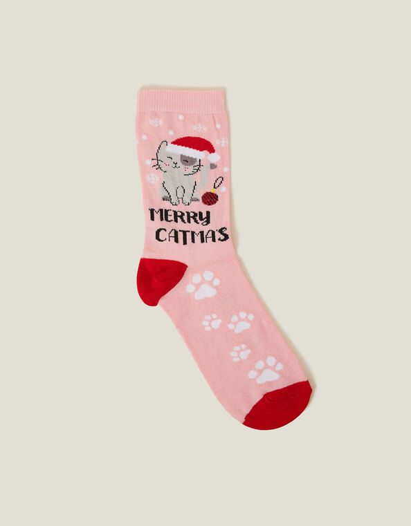 Merry Catmas Socks , Pink (PINK), large