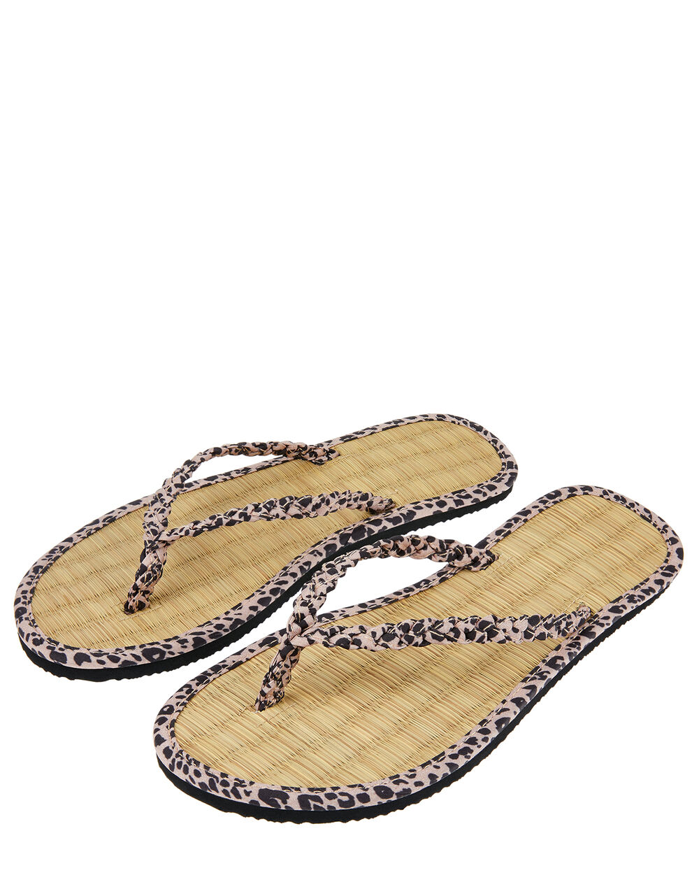Leopard Plaited Flip Flops Nude | Flip flops | Accessorize UK