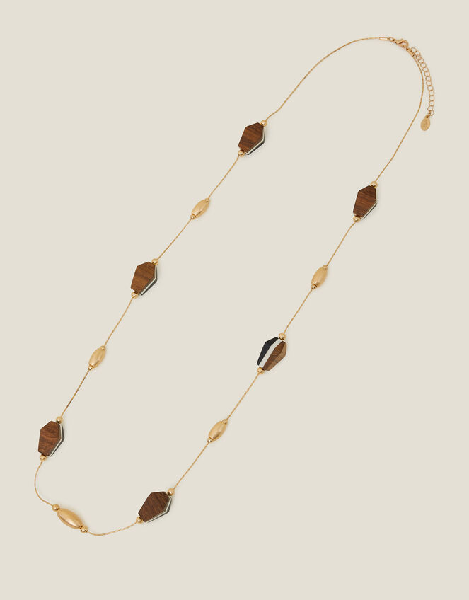 Wooden Bead Long Rope Necklace, , large