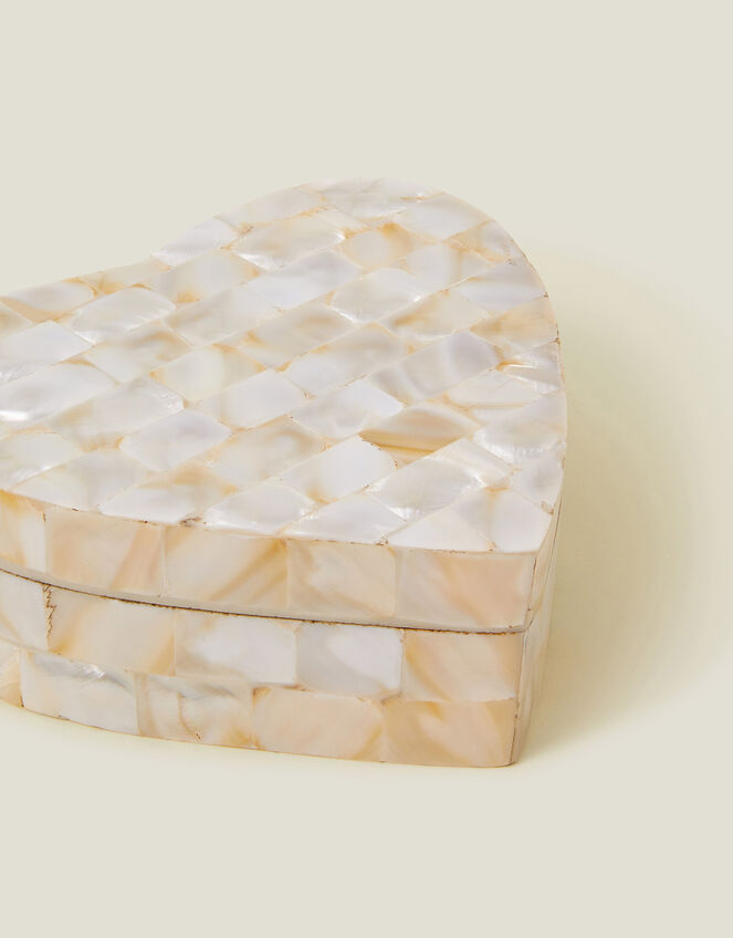 Mother of Pearl Heart Trinket Box, , large