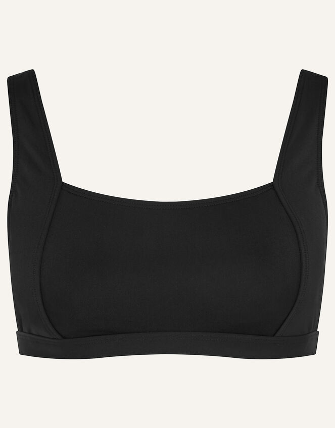 Square Neck Bikini Top, Black (BLACK), large