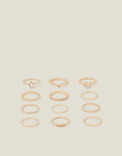 Crystal Rings 12 Pack, Gold (GOLD), large