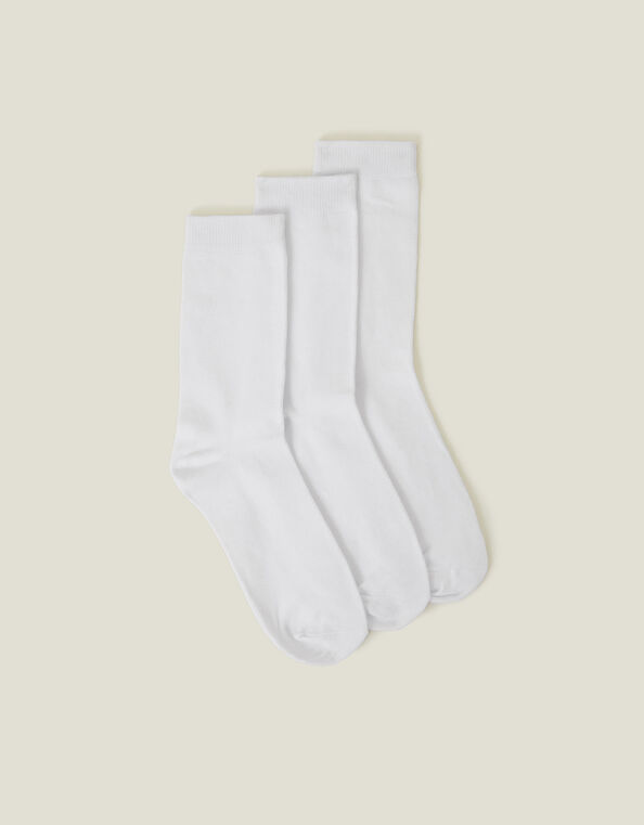 3-Pack Ankle Socks, White (WHITE), large