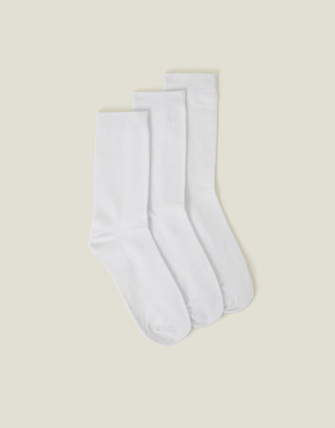 3-Pack Ankle Socks, White (WHITE), large