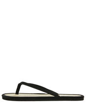 Plain Seagrass Flip Flops, Black (BLACK), large