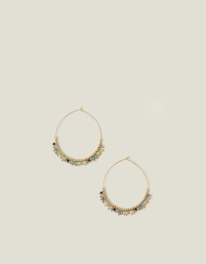 Tiny Bead Hoop Earrings, , large