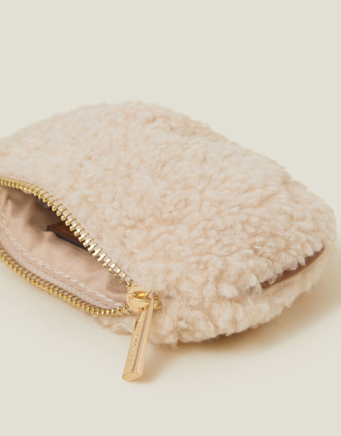 Faux Shearling Coin Purse, , large