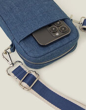 Quilted Denim Phone Bag, , large