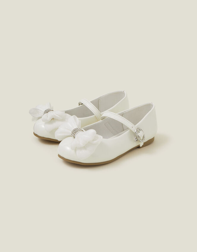 Patent Bow Ballerina Shoes Ivory | Girls shoes | Accessorize UK