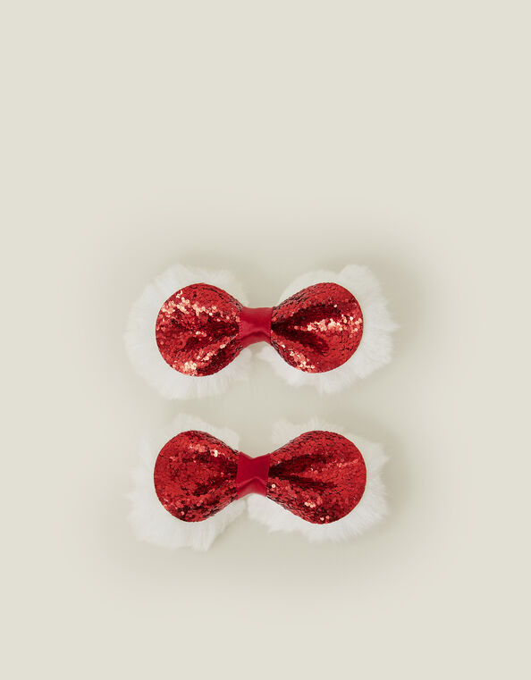 2-Pack Santa Bow Hair Clips, , large