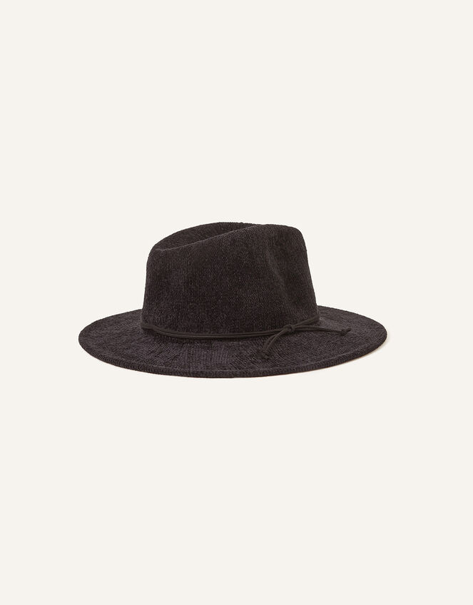 Chenille Packable Fedora Black | Hats | Accessorize UK