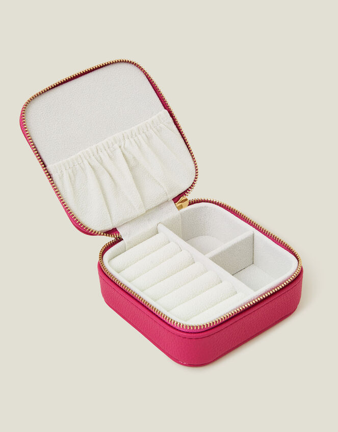 Square Initial Jewellery Box, Pink (FUCHSIA), large