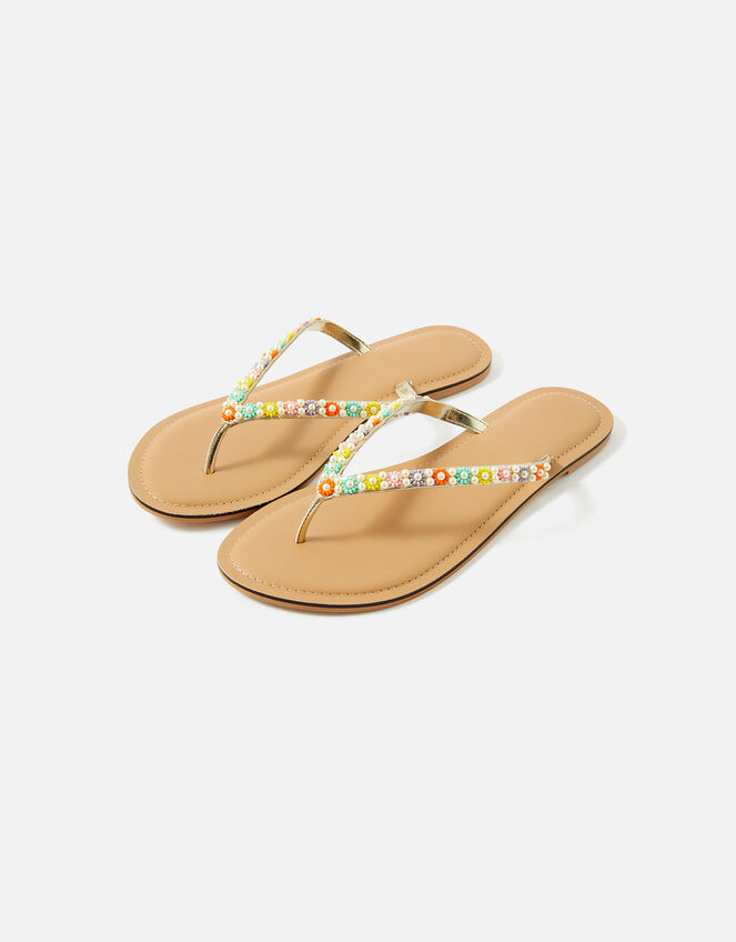 Daisy Beaded Flip Flops Multi | Sandals & Flip Flops | Accessorize UK