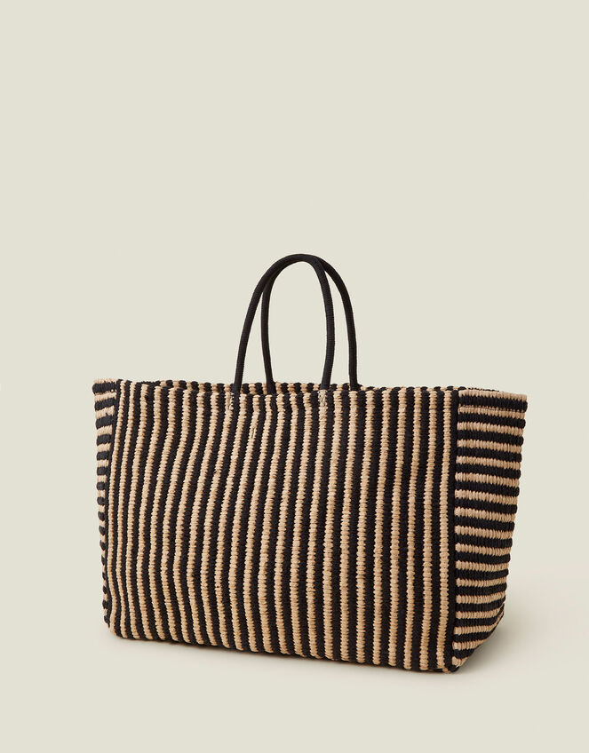 Oversized Stripe Tote Bag, , large