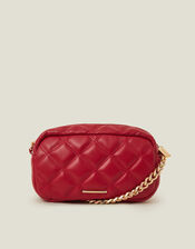 Quilted Chunky Chain Camera Bag, Red (RED), large