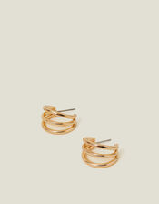 Triple Hoop Earrings, Gold (GOLD), large