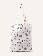 London Printed Shopper Bag, , large