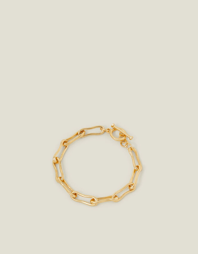 14ct Gold-Plated Molten Link Bracelet, , large