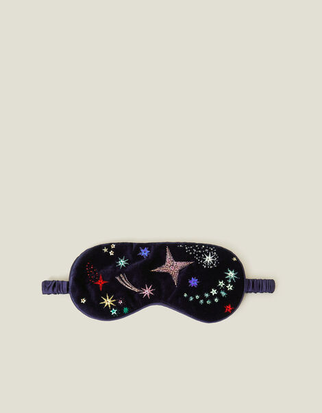 Embellished Star Velvet Eye Mask, , large