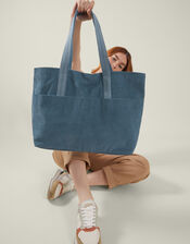 Large Cord Shopper Bag, Blue (BLUE), large