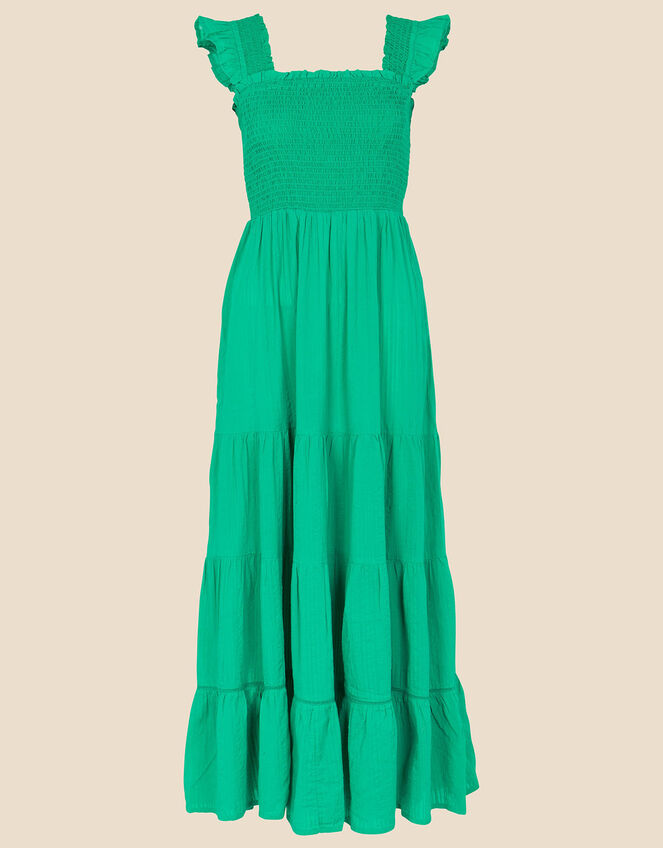 COS Shirred Midi Dress in Green