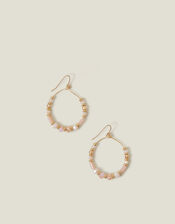 Large Bead Hoop Earrings, , large