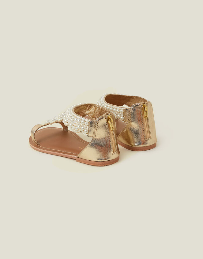Girls Pearl Embellished Sandals Cream | Girls shoes | Accessorize UK