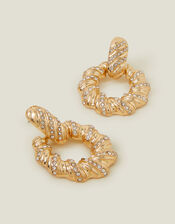 Twisted Sparkle Door Knocker Earrings, , large