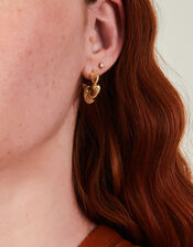 14ct Gold-Plated Croissant Hoops, , large
