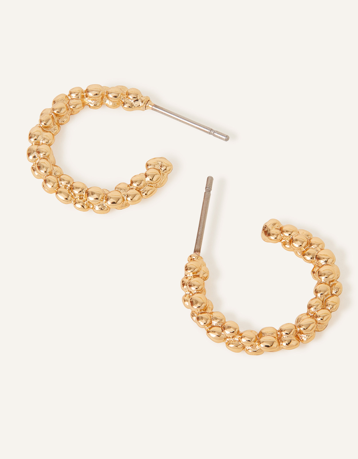 Accessorize Women's 14ct Gold-Plated Bobble Chubby Hoops