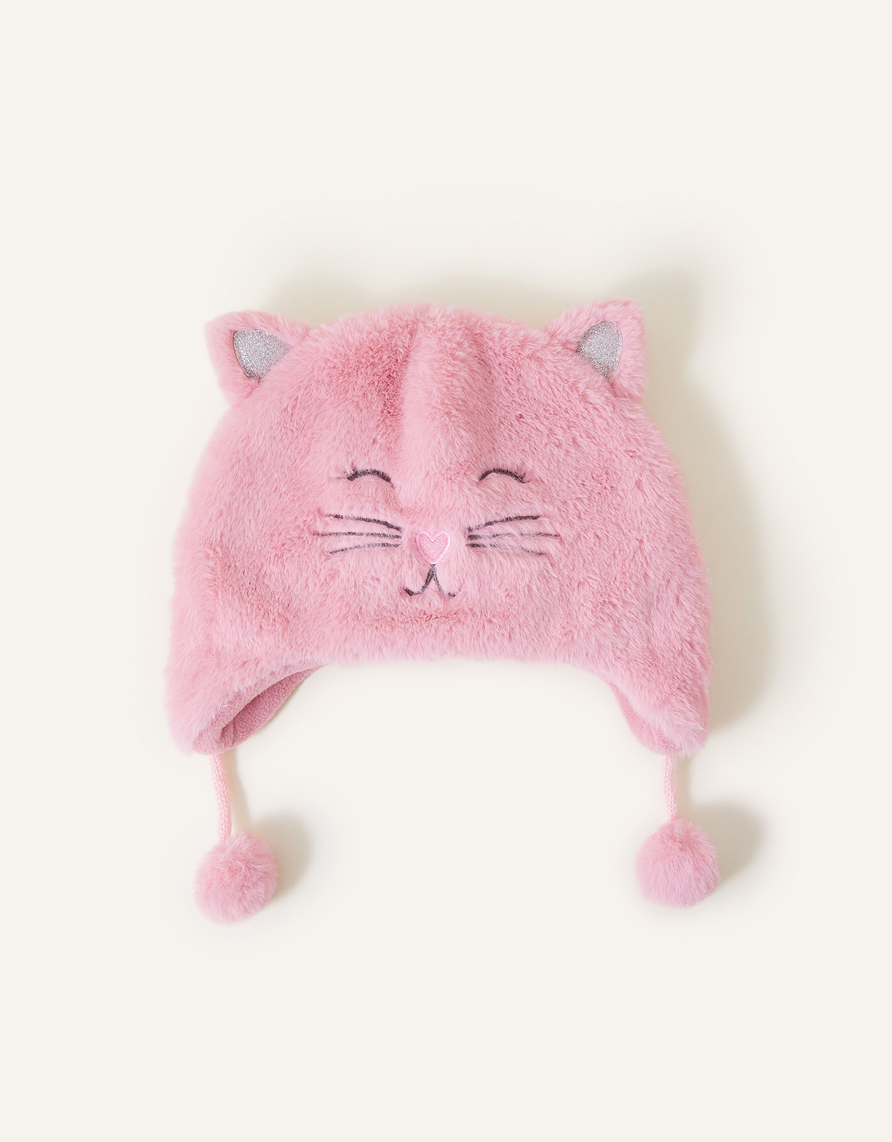 Accessorize Women's Faux Fur Fluffy Cat Chullo Hat Pink, Size: 7-12 yrs