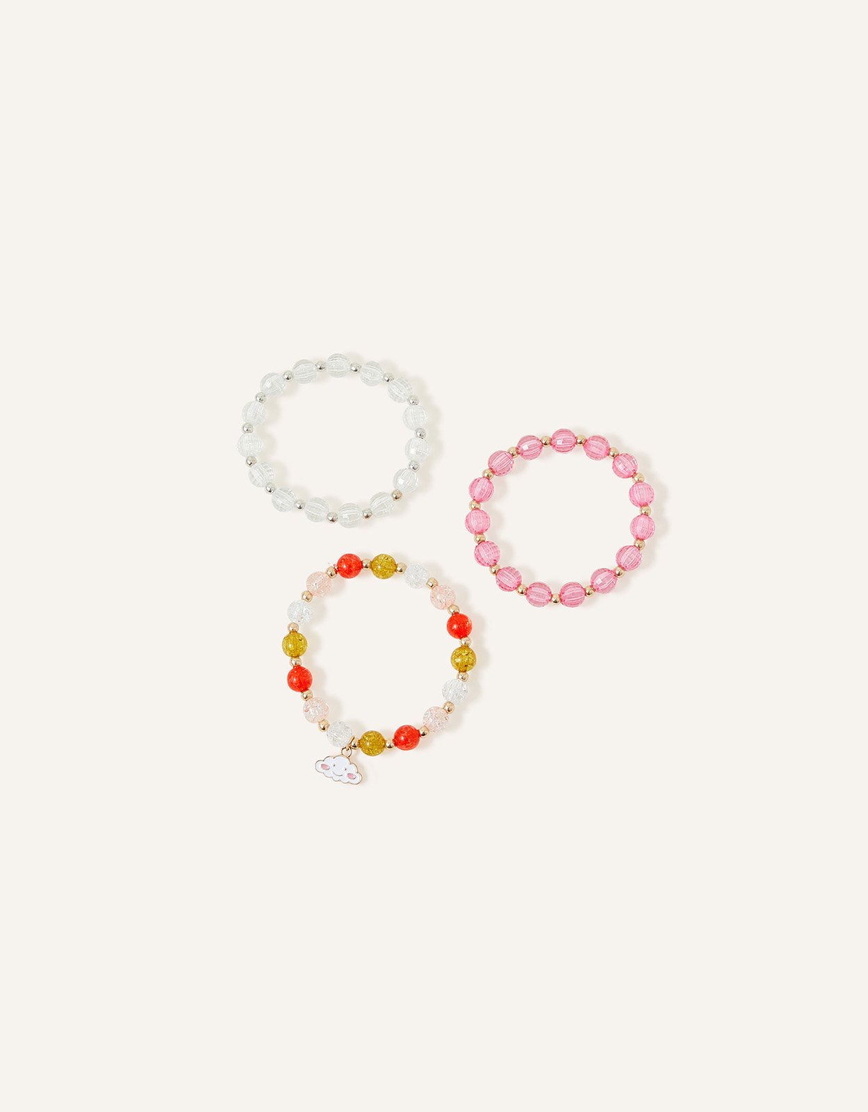 Accessorize Girl's Girls Cloud Stretch Bracelets Set of Three