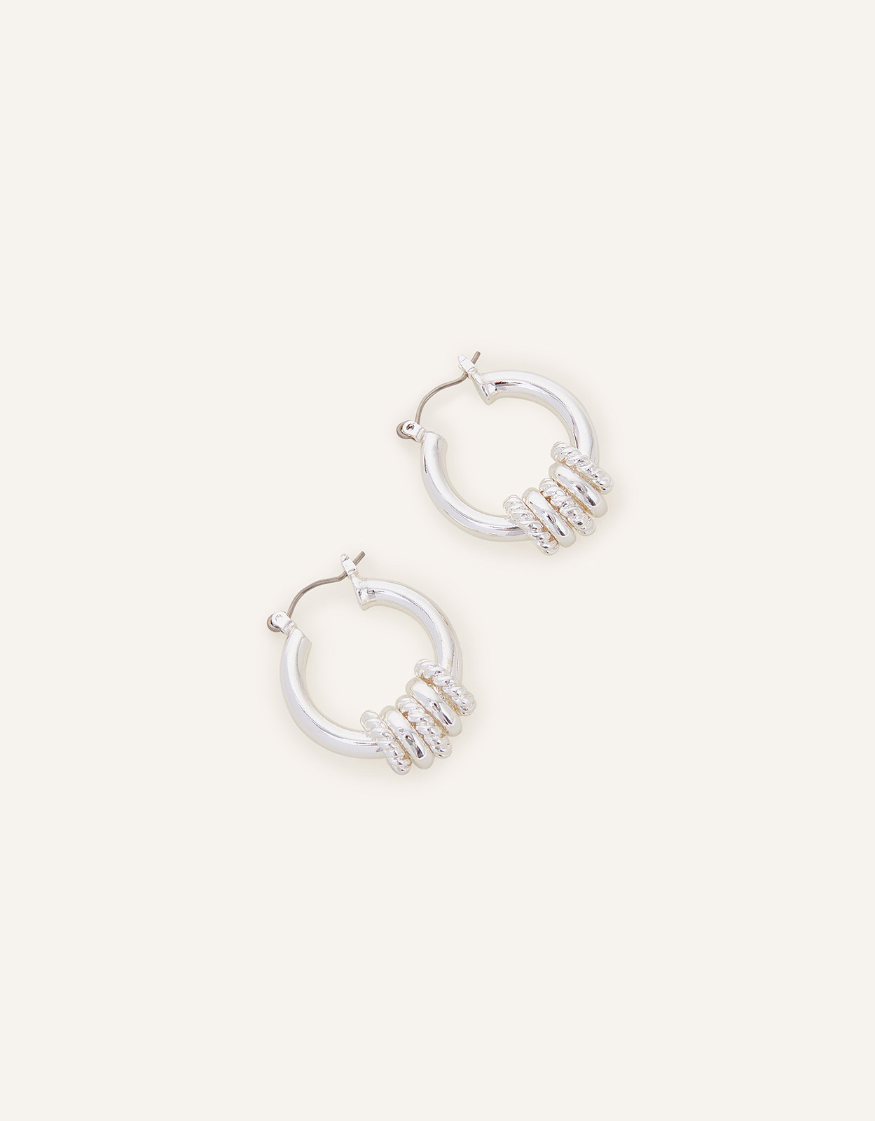 Accessorize Women's Sterling Silver-Plated Twisted Earrings, Size: 3cm