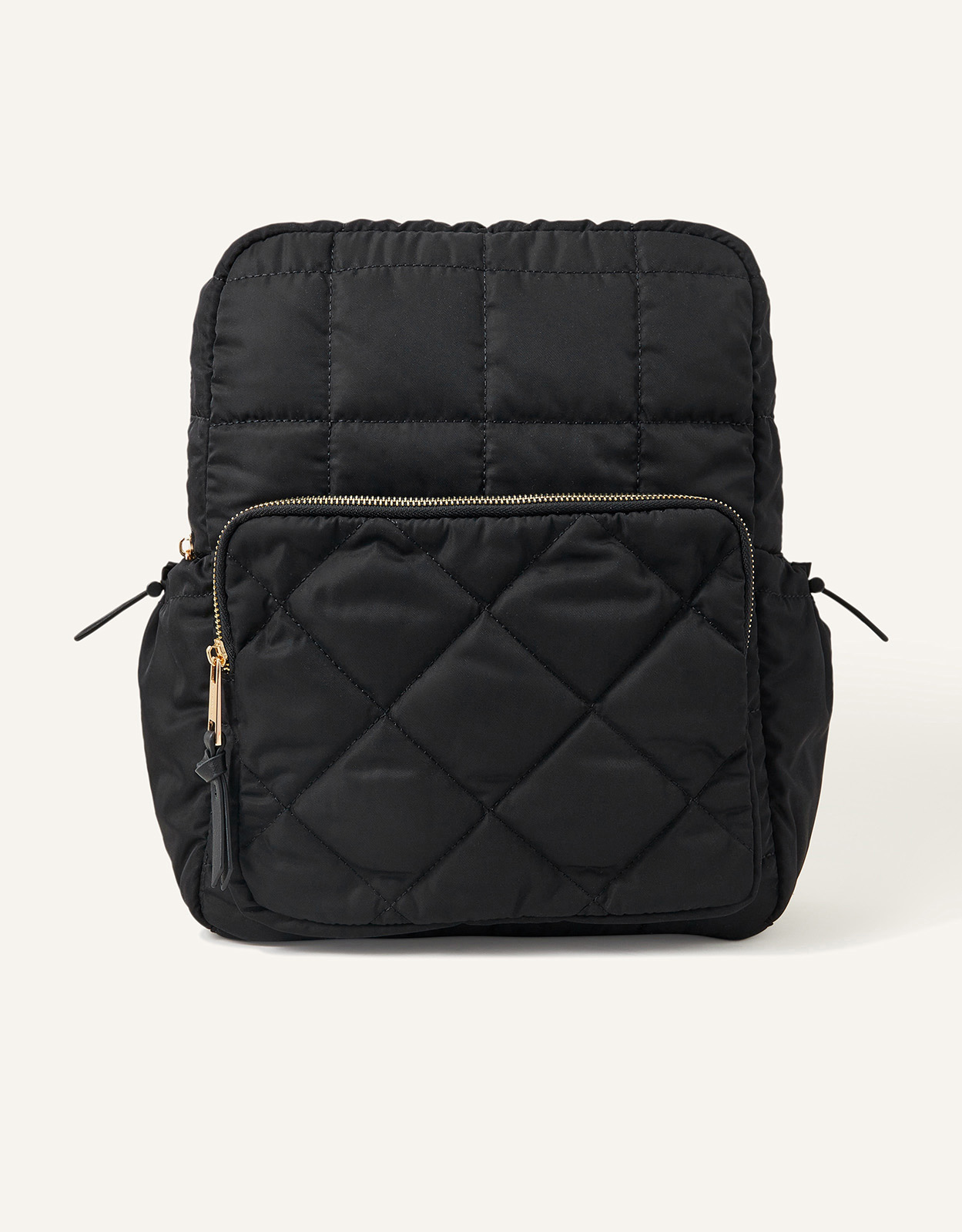 Accessorize Women's Black Quilted Nylon Laptop Backpack, Size: 36x28cm
