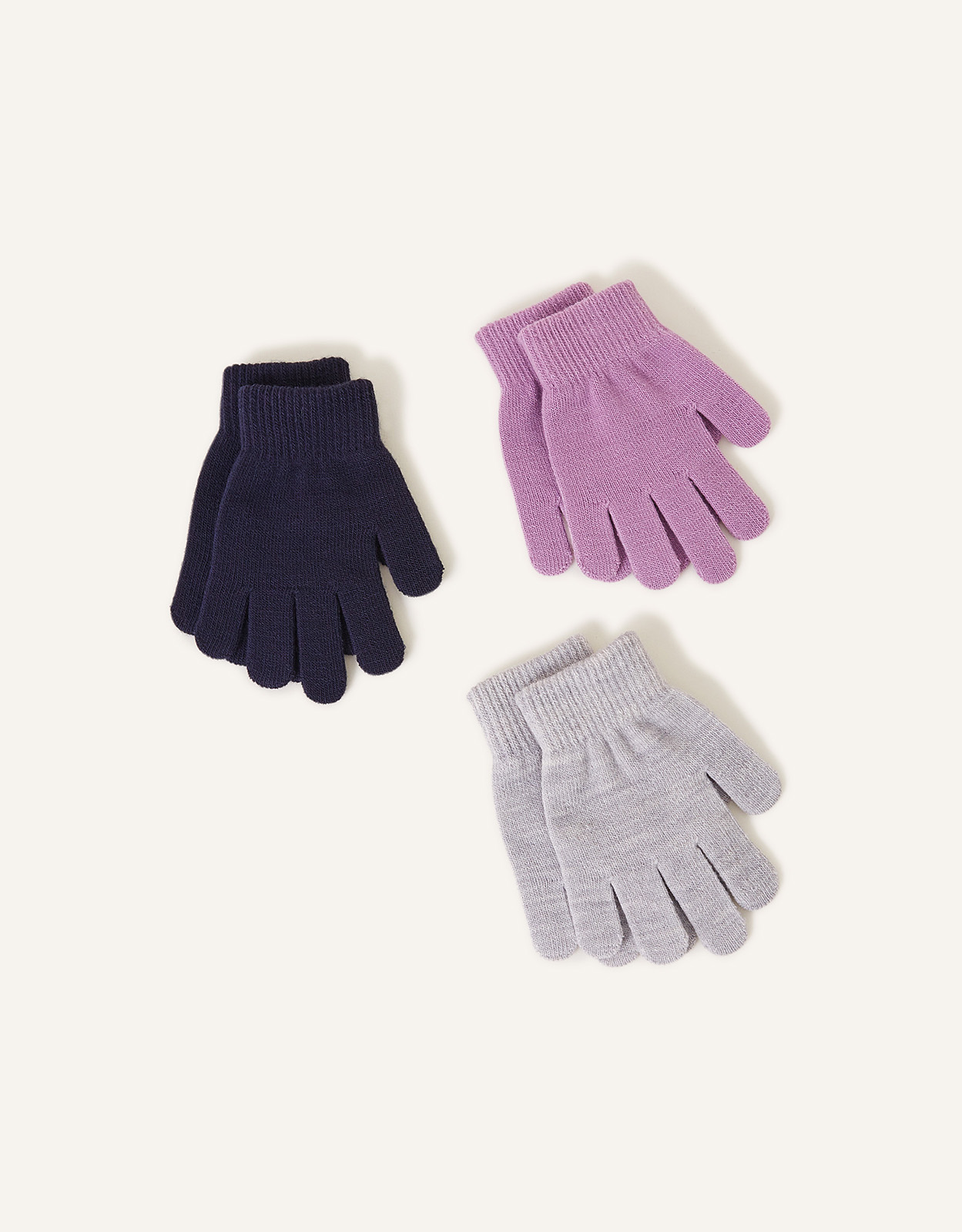 Accessorize Girl's Girls Gloves Set of Three Multi, Size: 6-8 yrs