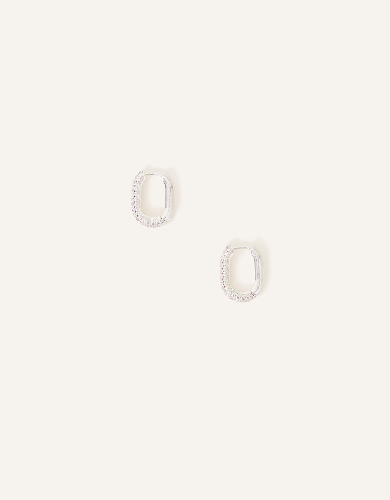 Accessorize Women's Sterling Silver-Plated Oval Hoops