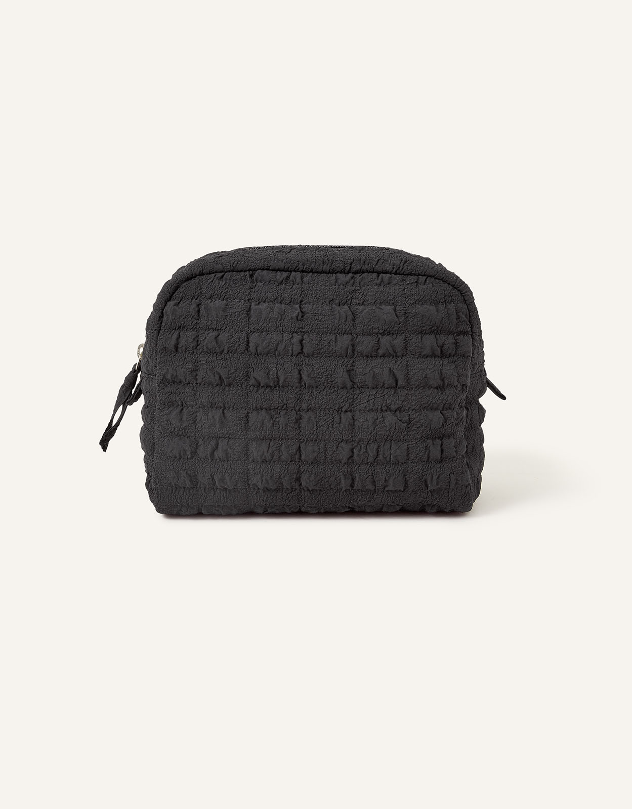 Accessorize Women's Black Textured Seersucker Make Up Bag, Size: 16x22cm