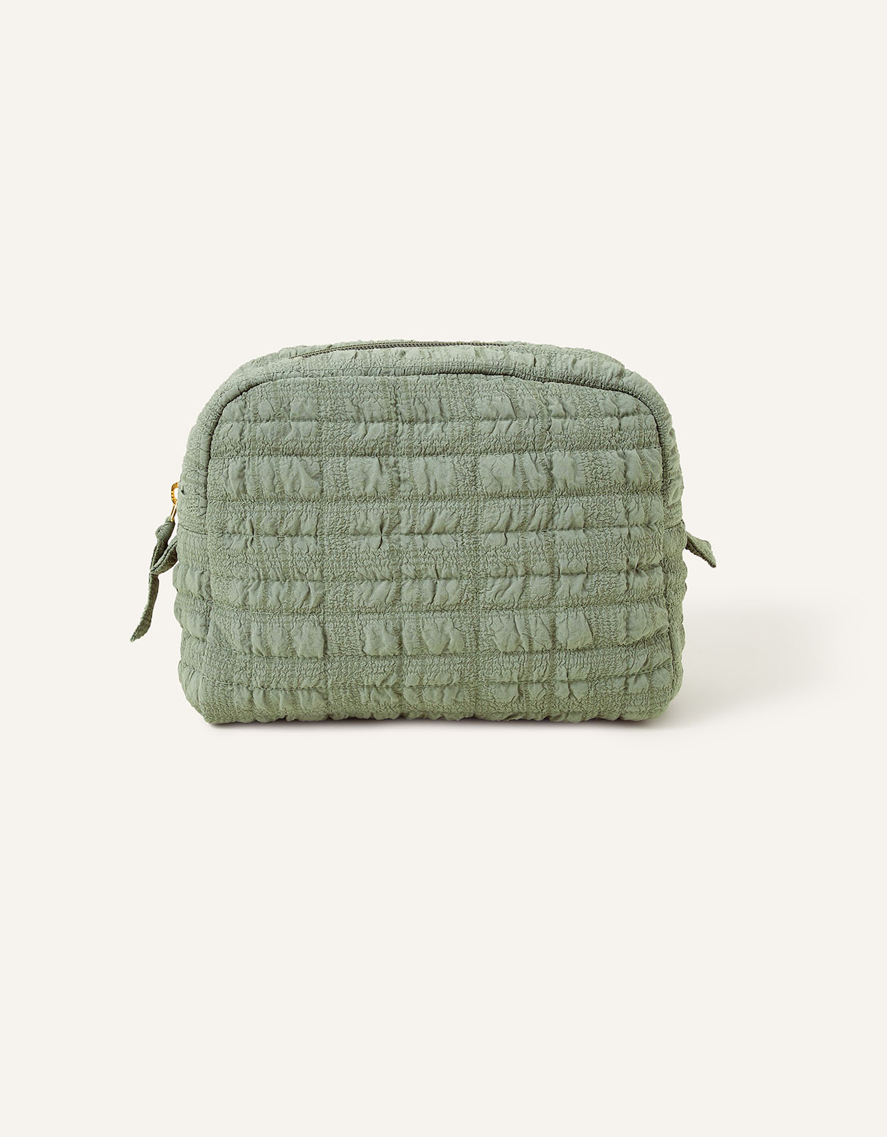 Accessorize Women's Seersucker Make Up Bag Green, Size: L 16 cm x W 22 cm