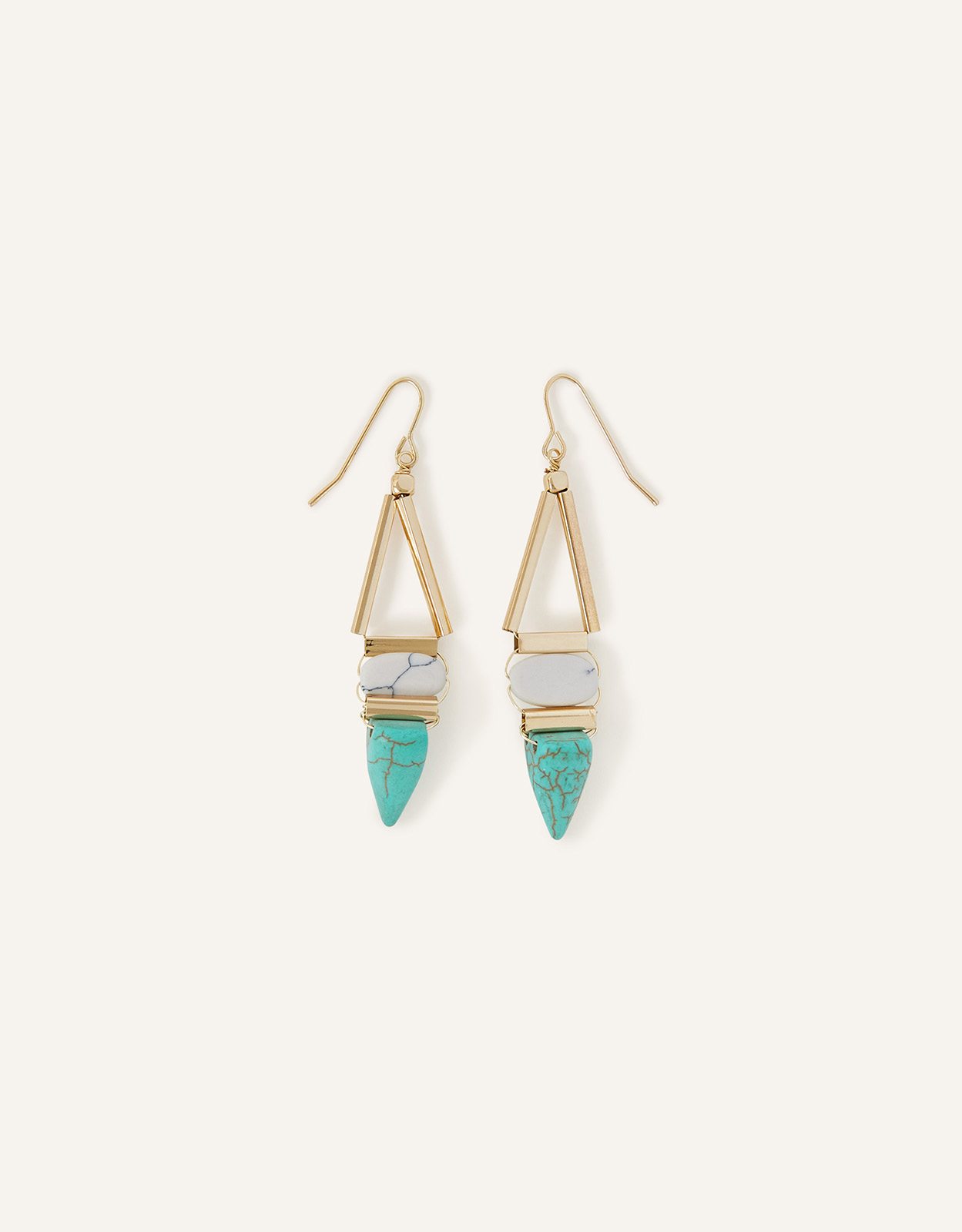 Accessorize Women's Turquoise Stone Drop Earrings