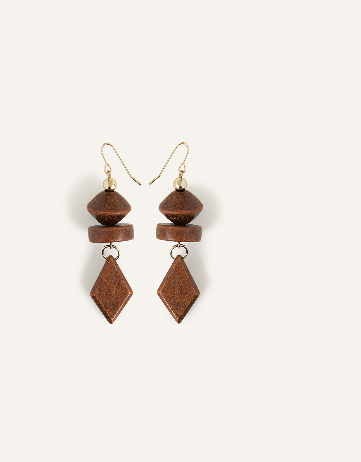 Accessorize Women's Mixed Shape Wood Earrings