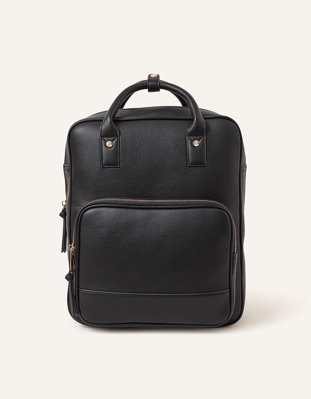 Accessorize Black Pocket Top Handle Backpack, Size: 29x35cm