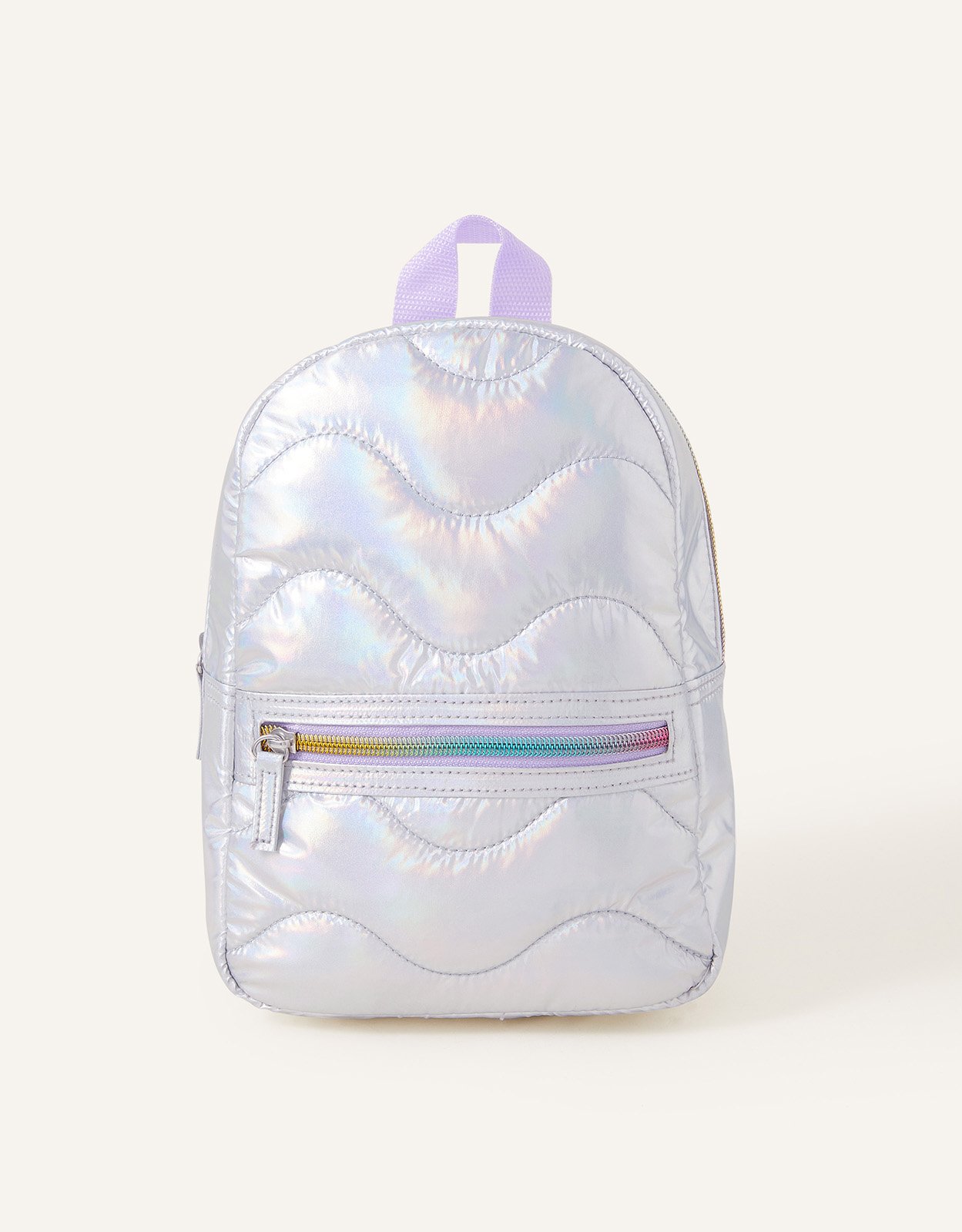 Accessorize Girls Silver Rainbow Iridescent Backpack, Size: 1x26cm