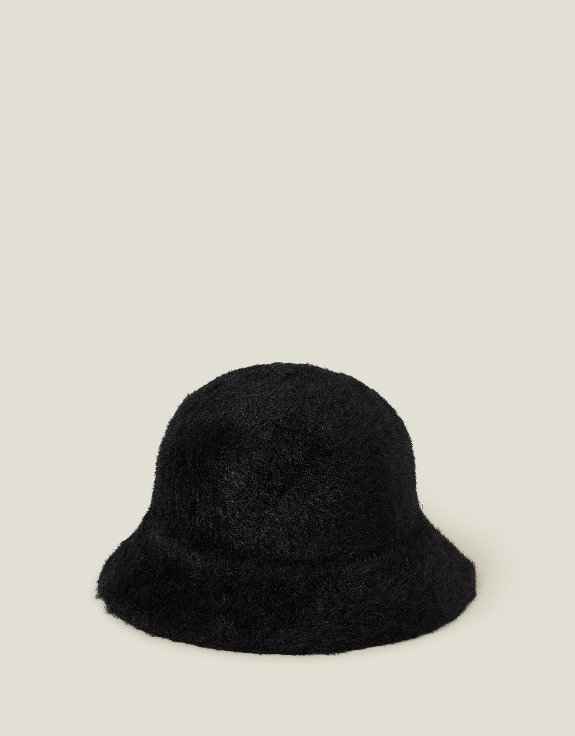 Accessorize Women's Fluffy Bucket Hat Black, Size: 57cm