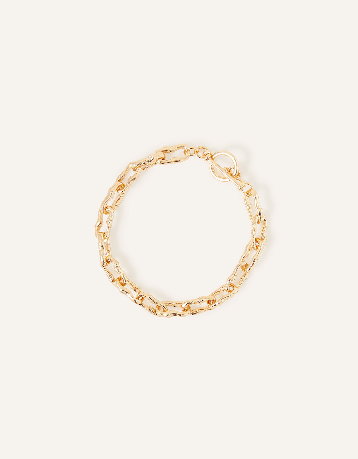 Accessorize Women's 14ct Gold-Plated Molten Link Bracelet